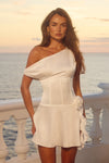 BAMBI ONE SHOULDER MINI DRESS - WHITE