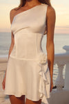 BAMBI ONE SHOULDER MINI DRESS - WHITE