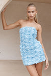 BLOOM MINI DRESS - BLUE