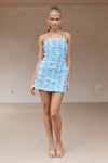 BLOOM MINI DRESS - BLUE