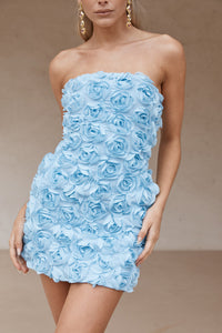 BLOOM MINI DRESS - BLUE