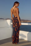 BRIGETTE COWL CROSS BACK MAXI DRESS - VALINA ORANGE