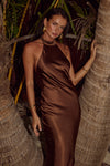 BRIGITTE MAXI DRESS - CHOCOLATE