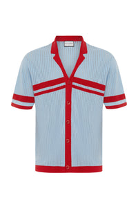 BRODY SHIRT - RED/SKY