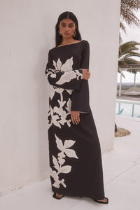 CAMINO MAXI DRESS - BLACK/SAND