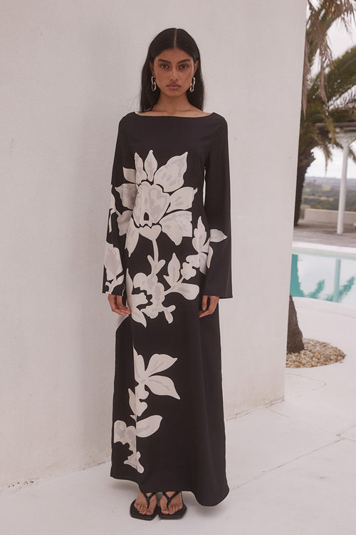 CAMINO MAXI DRESS - BLACK/SAND