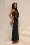 CASANA HIGH NECK MAXI DRESS - BLACK