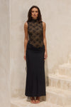 CASANA HIGH NECK MAXI DRESS - BLACK