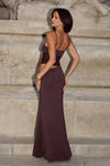 CELYSE MIDI DRESS - BITTER CHOCOLATE