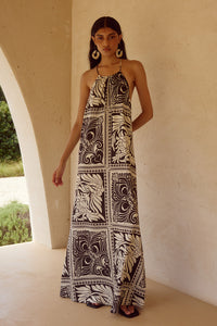 CHANTELLE HALTER MAXI DRESS - HAVANNA BLACK