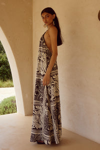CHANTELLE HALTER MAXI DRESS - HAVANNA BLACK