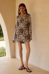 CHANTELLE SLEEVED MINI DRESS - HAVANNA BLACK