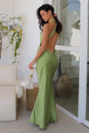 CHARA LOW CROSS BACK MAXI DRESS - OLIVE