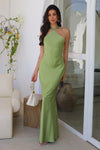 CHARA LOW CROSS BACK MAXI DRESS - OLIVE