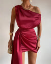 CHARISMA MINI DRESS - BURGUNDY