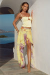 TULIA FLOUNCE MIDI SKIRT - SURI YELLOW