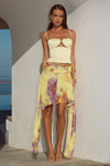TULIA FLOUNCE MIDI SKIRT - SURI YELLOW