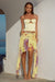 TULIA FLOUNCE MIDI SKIRT - SURI YELLOW