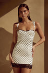 CLAUDELLE MINI DRESS - WHITE POLKA