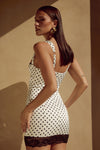 CLAUDELLE MINI DRESS - WHITE POLKA