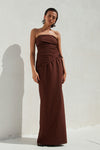 COMALIE MAXI SKIRT - CHOCOLATE