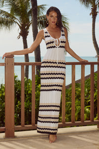 CORALINA MAXI DRESS - WHITE/SAND