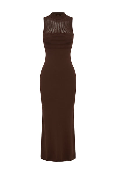 COSTA MAXI DRESS - CHOCOLATE