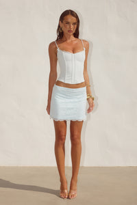 VALERIE LACE MINI SKIRT - ICE BLUE