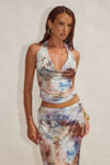LOTUS COWL HALTER TOP - ZARLA CHOC
