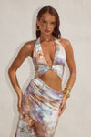 LUMIA HALTER CUTOUT MAXI DRESS - ZARLA CHOC