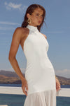 YAZMIN HALTER MAXI DRESS - OFF WHITE