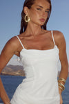SEANNA RUCHED SEQUIN MINI DRESS - OFF WHITE