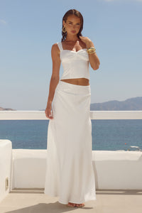 MEDINA LOW WAIST MAXI SKIRT - OFF WHITE