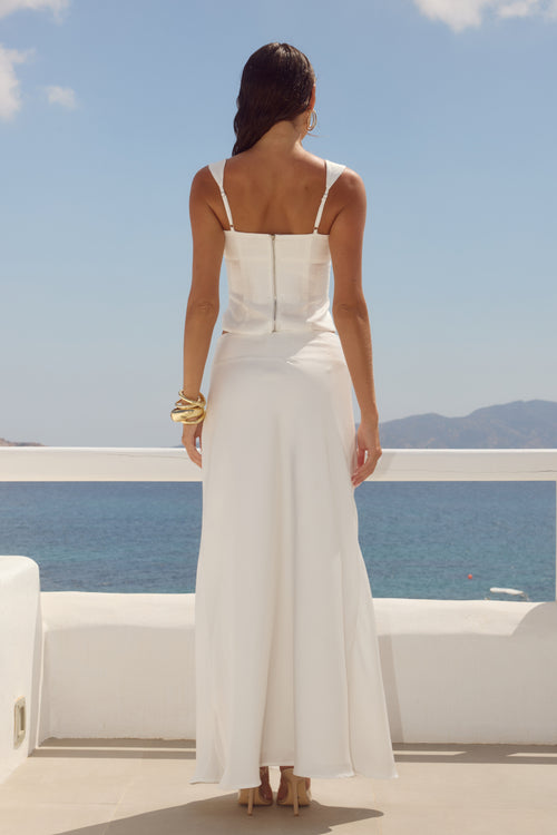 MEDINA LOW WAIST MAXI SKIRT - OFF WHITE