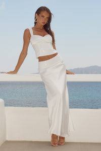 MEDINA LOW WAIST MAXI SKIRT - OFF WHITE