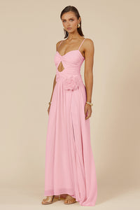 DANIKA SIDE SLIT MAXI DRESS - MUSK
