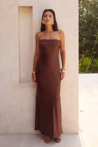 DELILAH MAXI DRESS - CHOCOLATE