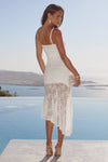 DIA ASYMMETRICAL HEM MIDI DRESS - WHITE