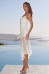 DIA ASYMMETRICAL HEM MIDI DRESS - WHITE