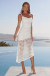 DIA ASYMMETRICAL HEM MIDI DRESS - WHITE