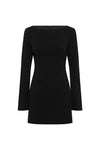 DUA FITTED LONG SLEEVE MINI DRESS - BLACK