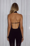 DUNE STRUCTURED HIGH NECK PLAYSUIT - BLACK