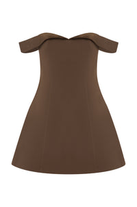 EBONY MINI DRESS - ESPRESSO