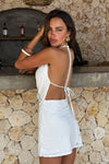 EILISH HALTER MINI DRESS - WHITE