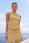 ELAINE ONE SHOULDER TOP - GOLD