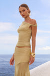 ELAINE ONE SHOULDER TOP - GOLD