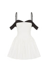 ELISE MINI DRESS - WHITE/BLACK