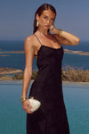 ELLERBY FRILL TRIM MAXI DRESS - BLACK