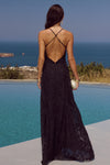 ELLERBY FRILL TRIM MAXI DRESS - BLACK
