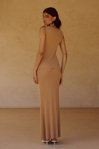 ELOWEN KNIT MAXI SKIRT - FAWN